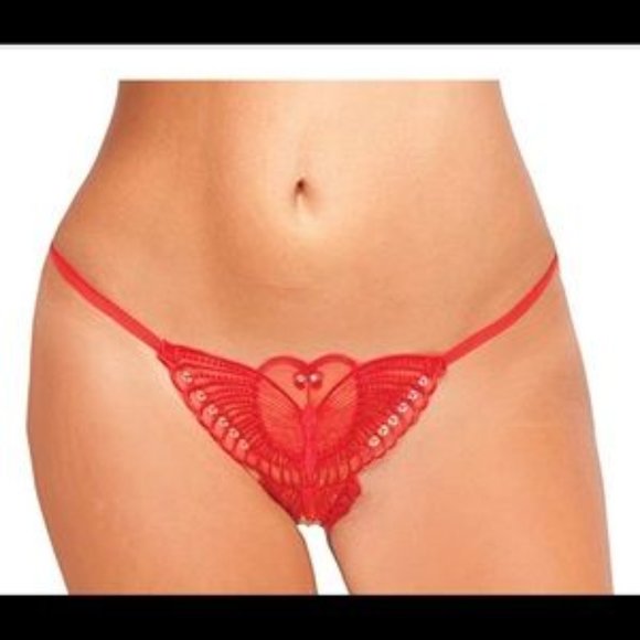 Butterfly Crotchless Thong - Picture 4 of 8